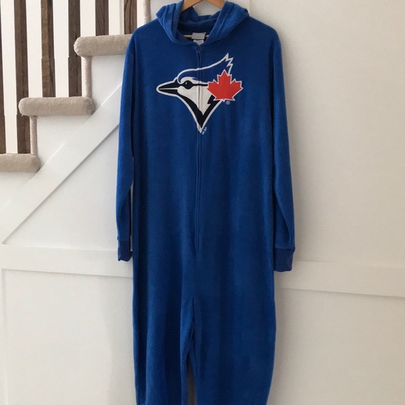 MLB Toronto Blue Jays Baseball Men’s Fleece Onesie PJ Lounge Size L - Picture 1 of 10
